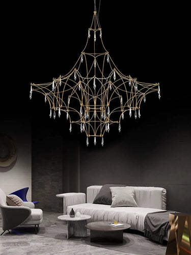 Nordic Stainless Steel Crystal Light Luxury Chandelier